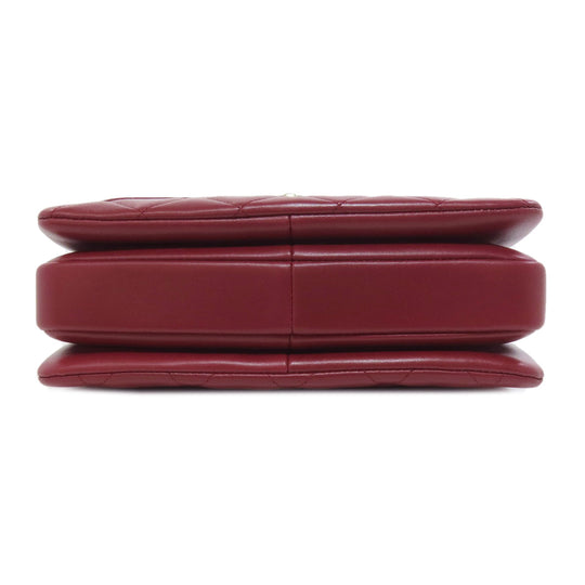CHANEL Handbag lambskin Red Matelasse 2WAY Gold Metal
