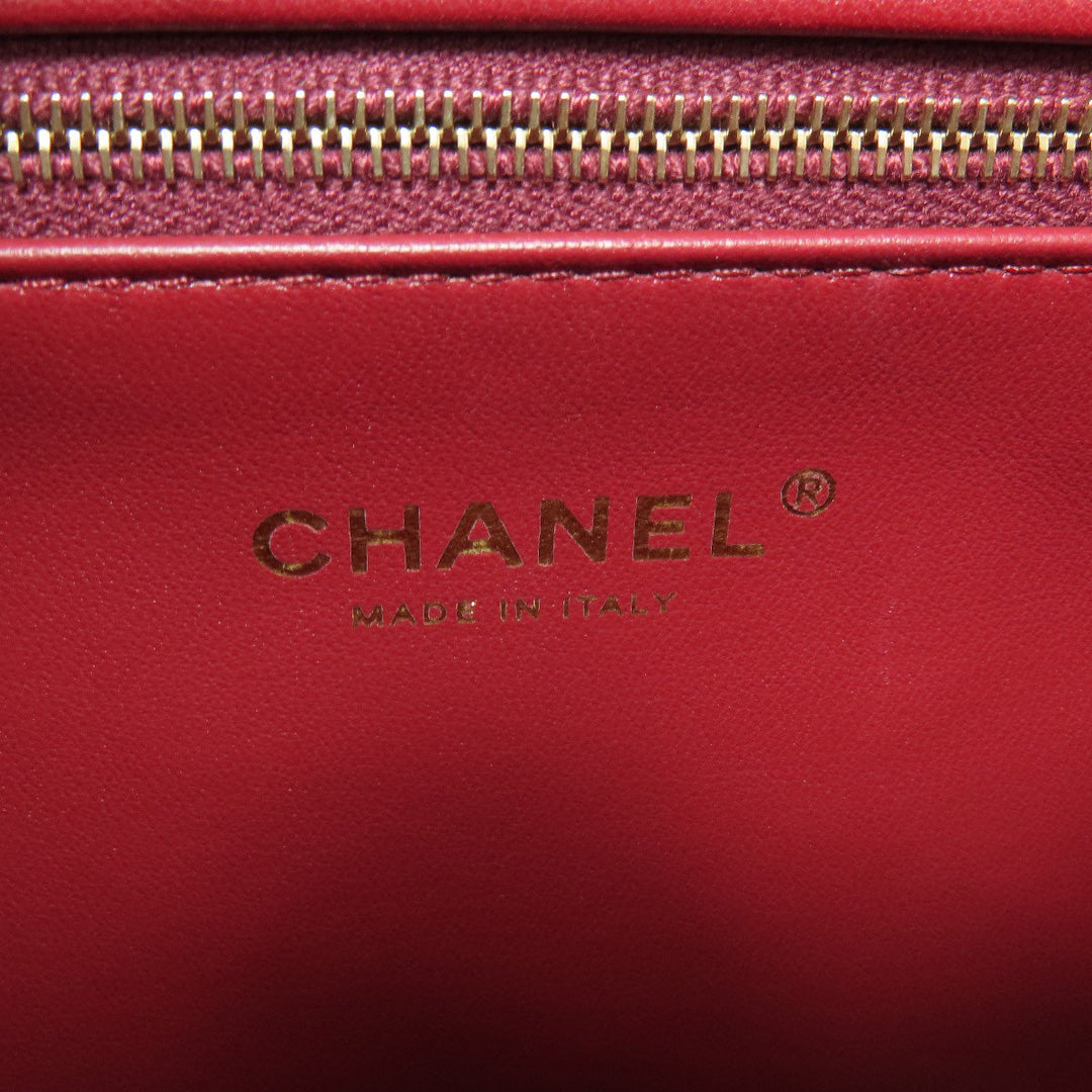 CHANEL Handbag lambskin Red Matelasse 2WAY Gold Metal
