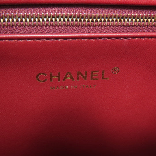 CHANEL Handbag lambskin Red Matelasse 2WAY Gold Metal