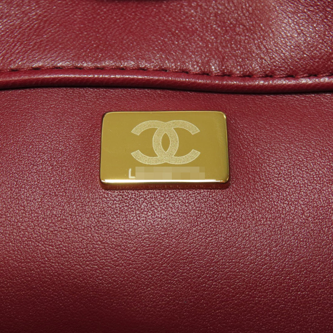CHANEL Handbag lambskin Red Matelasse 2WAY Gold Metal