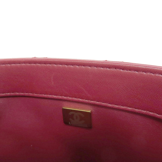 CHANEL Handbag lambskin Red Matelasse 2WAY Gold Metal
