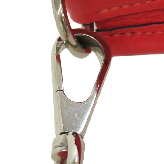 HERMES Shoulder Bag Taurillon Clemence Red Evelyn TPM SilverMetal Women Used Authentic