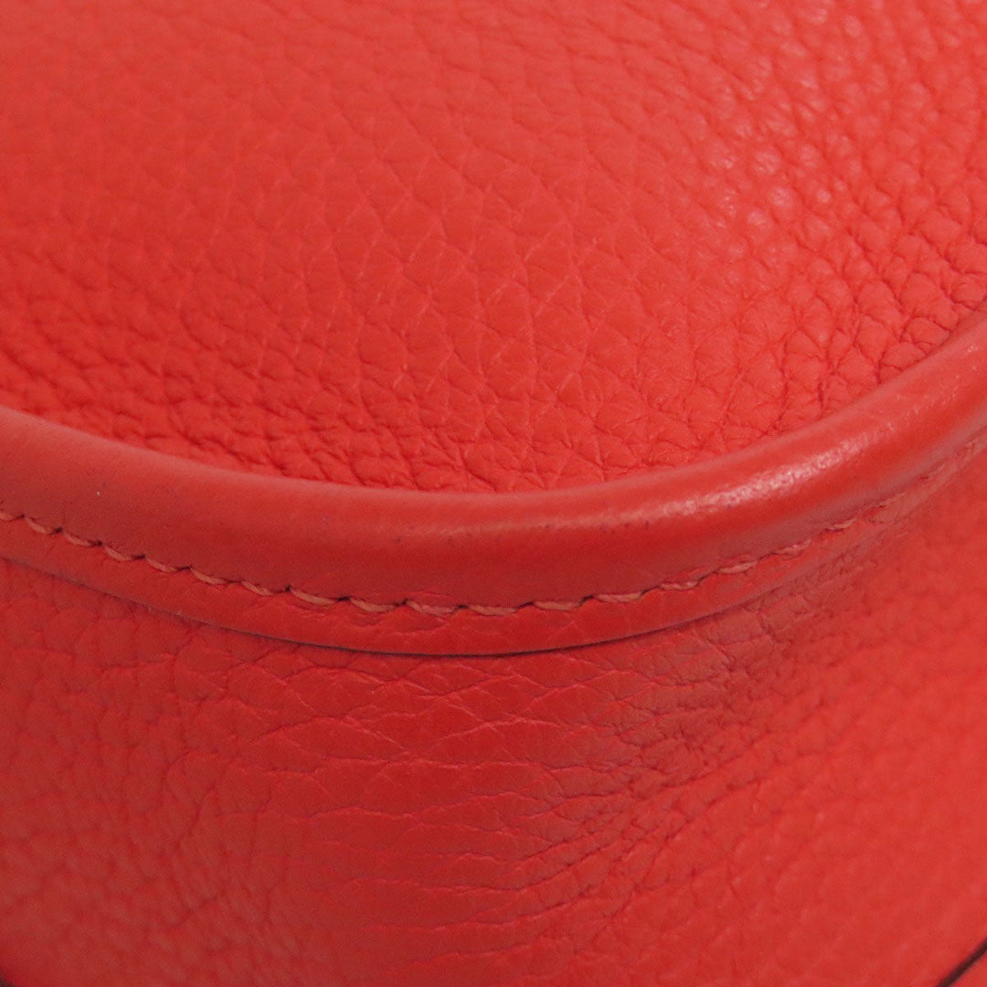 HERMES Shoulder Bag Taurillon Clemence Red Evelyn TPM SilverMetal Women Used Authentic