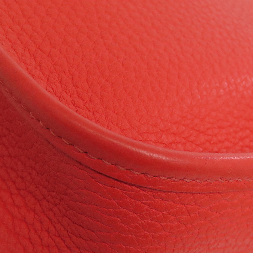 HERMES Shoulder Bag Taurillon Clemence Red Evelyn TPM SilverMetal Women Used Authentic