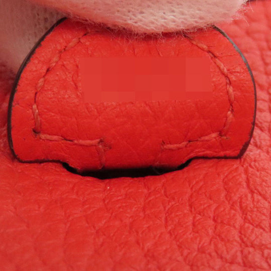 HERMES Shoulder Bag Taurillon Clemence Red Evelyn TPM SilverMetal Women Used Authentic