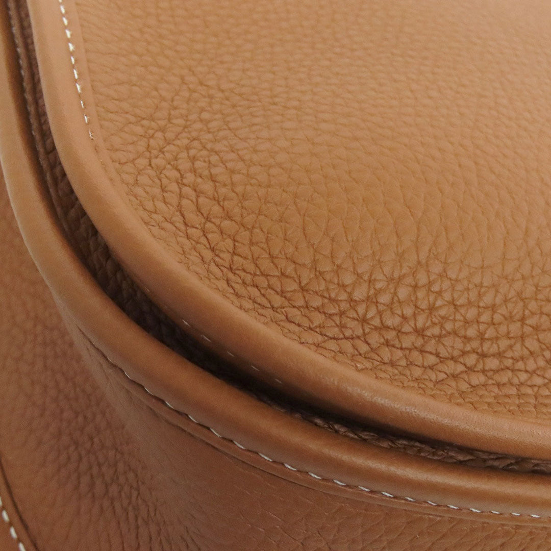 HERMES Shoulder Bag Taurillon Clemence Brown Evelyn 3 PM Gold Metal Women Used Authentic