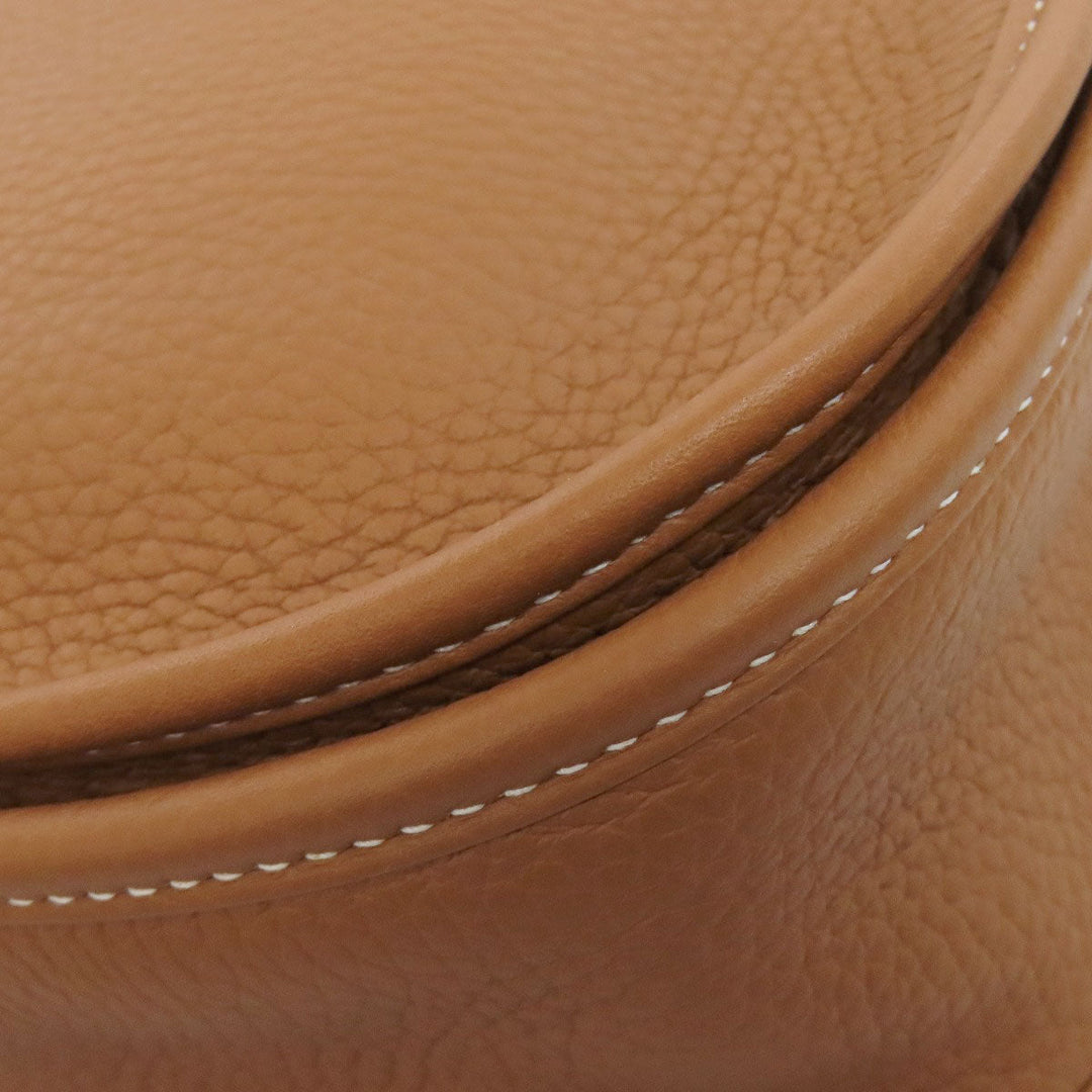 HERMES Shoulder Bag Taurillon Clemence Brown Evelyn 3 PM Gold Metal Women Used Authentic
