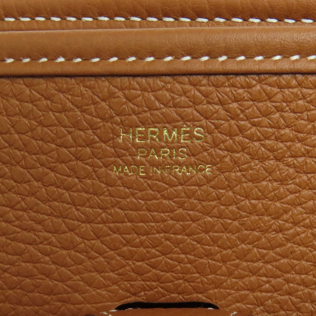 HERMES Shoulder Bag Taurillon Clemence Brown Evelyn 3 PM Gold Metal Women Used Authentic