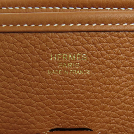 HERMES Shoulder Bag Taurillon Clemence Brown Evelyn 3 PM Gold Metal Women Used Authentic