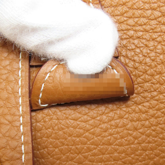 HERMES Shoulder Bag Taurillon Clemence Brown Evelyn 3 PM Gold Metal Women Used Authentic