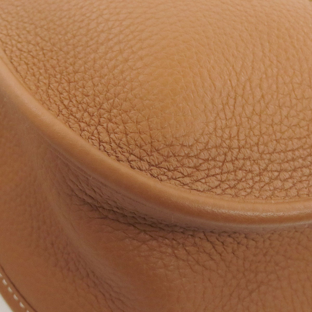 HERMES Shoulder Bag Taurillon Clemence Brown Evelyn 3 PM Gold Metal Women Used Authentic