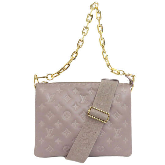 LOUIS VUITTON Handbag Lamb leather gray Kussan PM Women Used Authentic