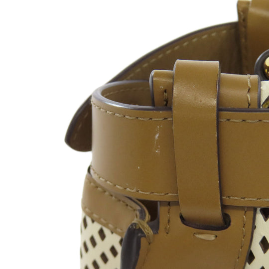 FENDI Handbag Calfskin Brown Peekaboo Punching 2WAY Women Used Authentic
