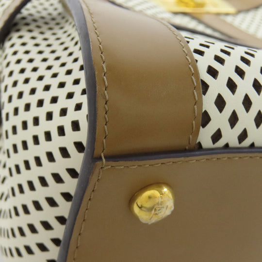 FENDI Handbag Calfskin Brown Peekaboo Punching 2WAY Women Used Authentic
