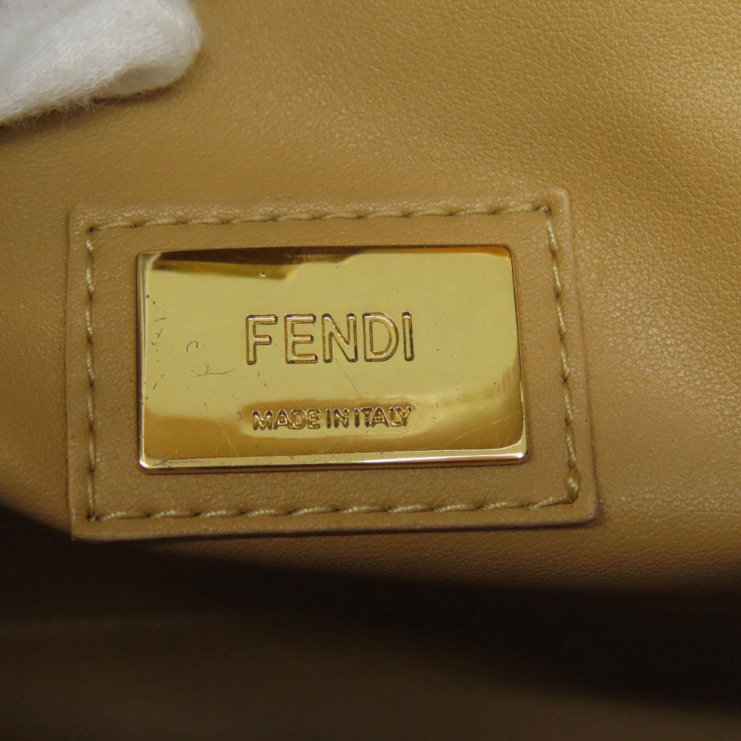 FENDI Handbag Calfskin Brown Peekaboo Punching 2WAY Women Used Authentic