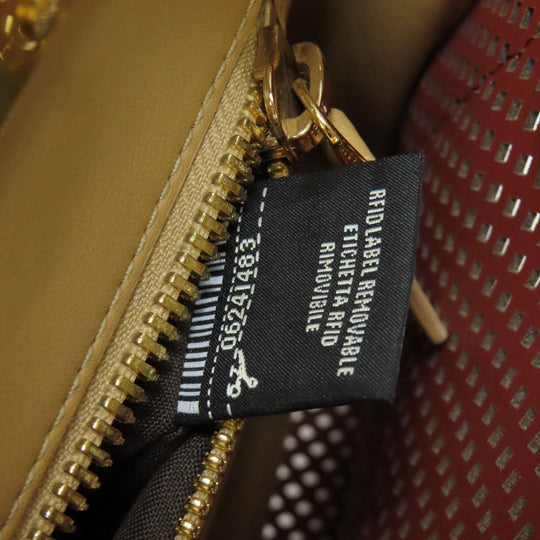 FENDI Handbag Calfskin Brown Peekaboo Punching 2WAY Women Used Authentic