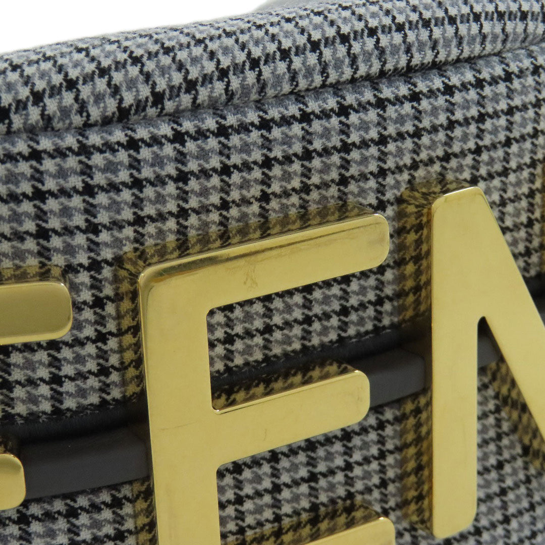 FENDI Shoulder Bag canvas gray Fendigraphy Women Used Authentic