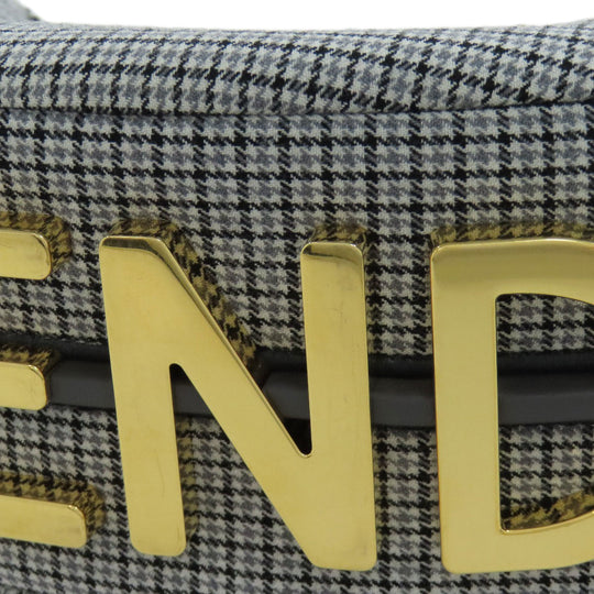 FENDI Shoulder Bag canvas gray Fendigraphy Women Used Authentic