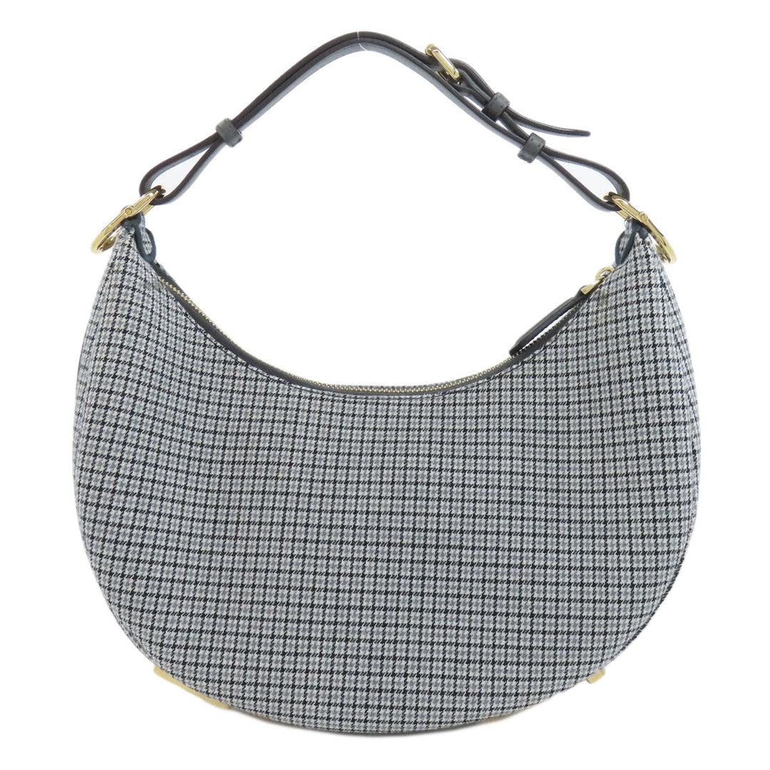 FENDI Shoulder Bag canvas gray Fendigraphy Women Used Authentic