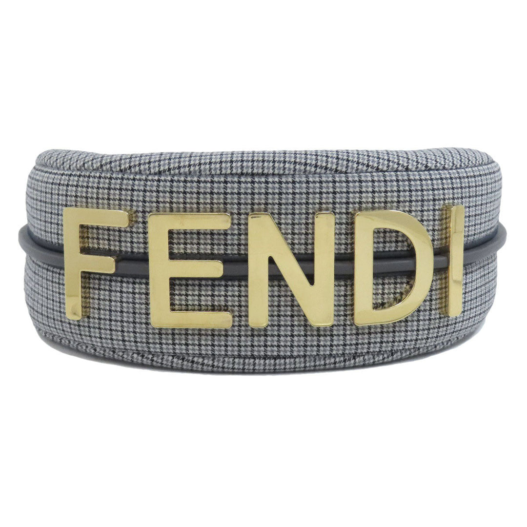 FENDI Shoulder Bag canvas gray Fendigraphy Women Used Authentic