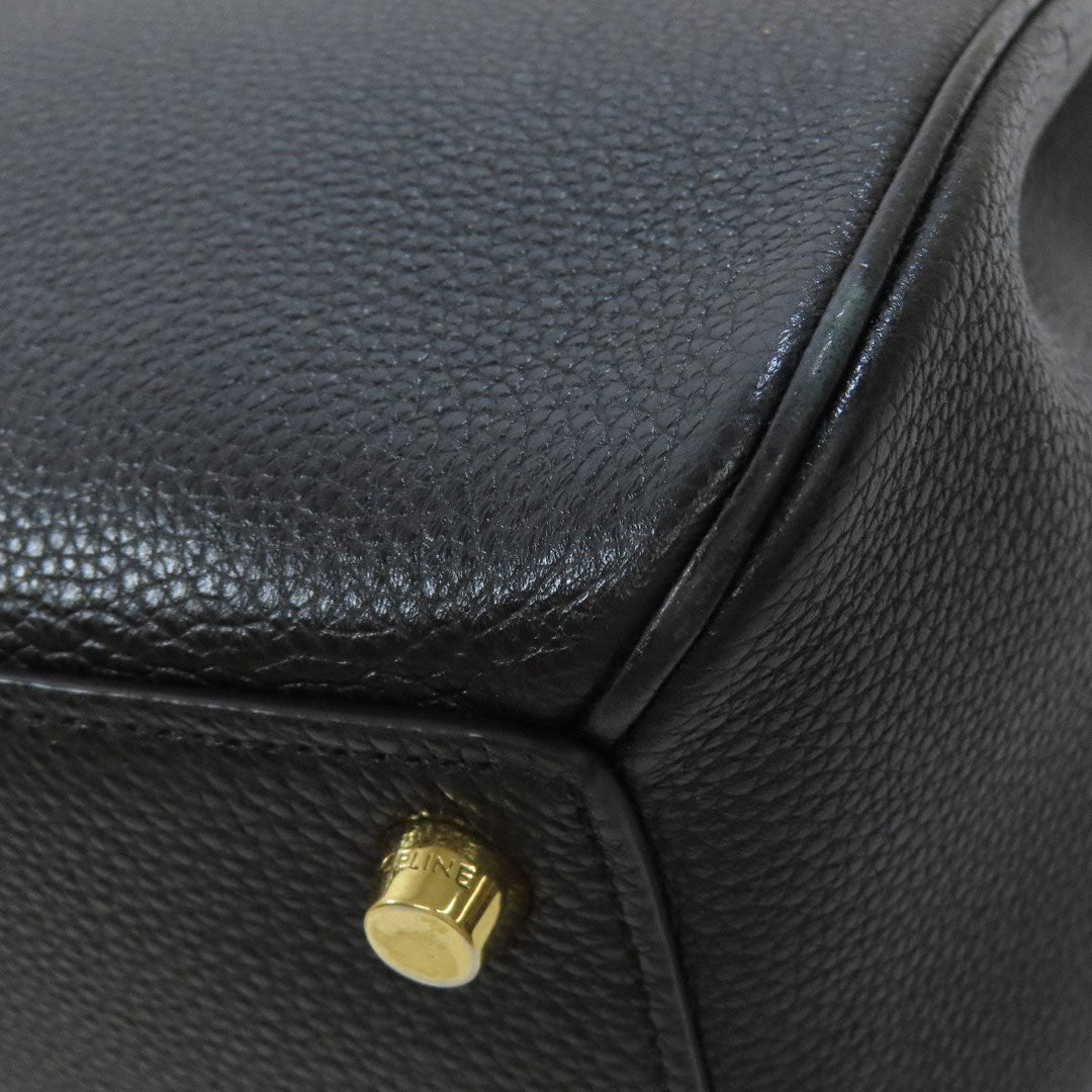 CELINE Handbag Calfskin black 16 SEISE 2WAY Women Used Authentic