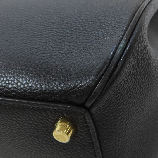 CELINE Handbag Calfskin black 16 SEISE 2WAY Women Used Authentic