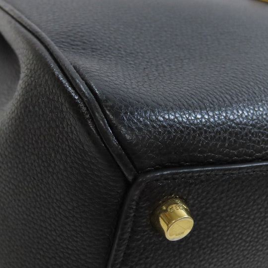 CELINE Handbag Calfskin black 16 SEISE 2WAY Women Used Authentic