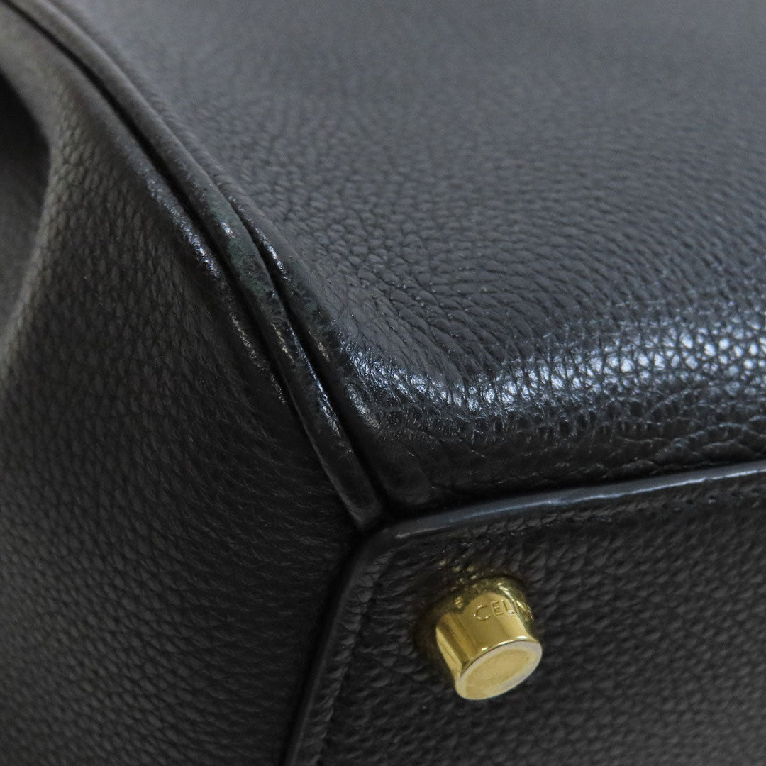 CELINE Handbag Calfskin black 16 SEISE 2WAY Women Used Authentic