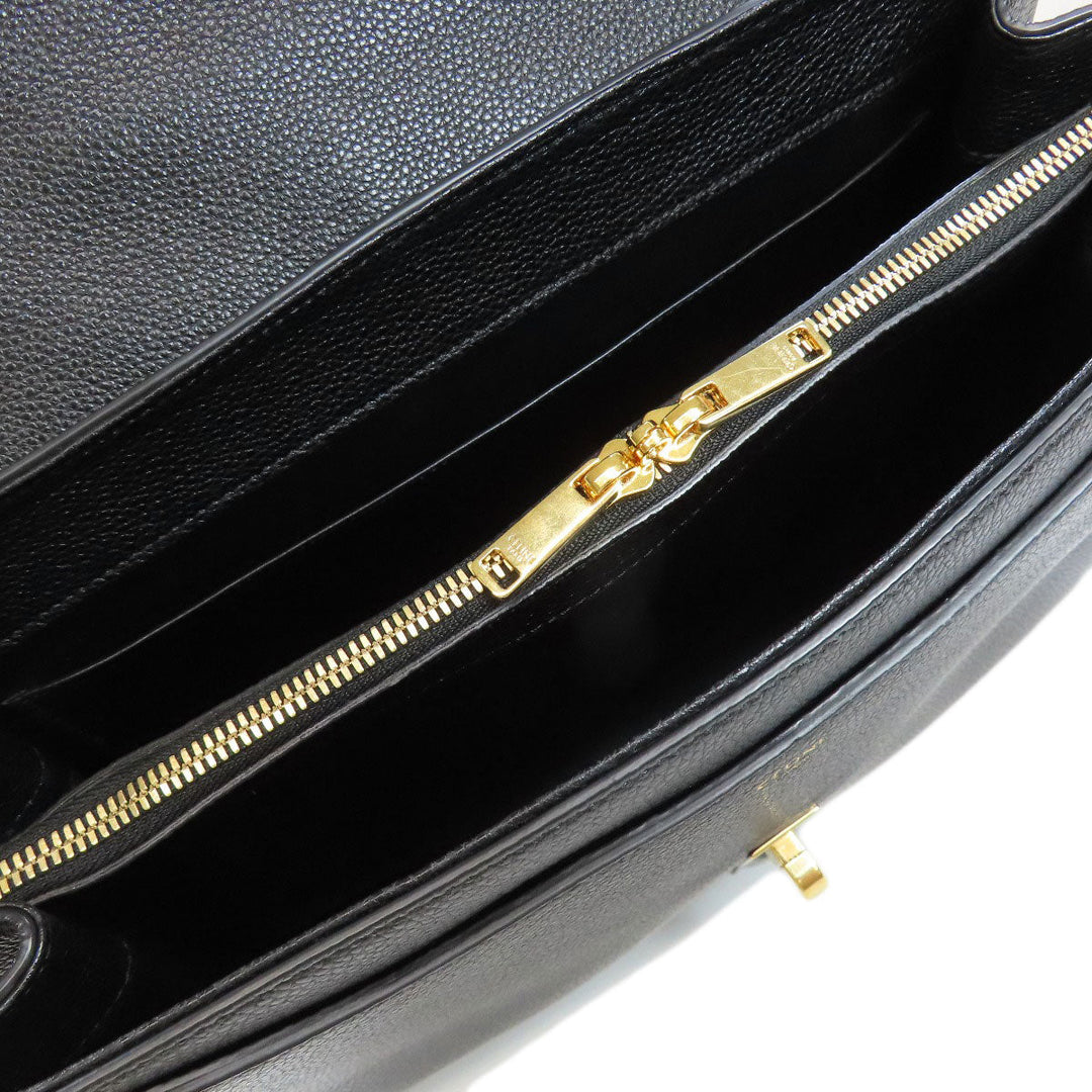 CELINE Handbag Calfskin black 16 SEISE 2WAY Women Used Authentic