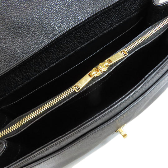 CELINE Handbag Calfskin black 16 SEISE 2WAY Women Used Authentic