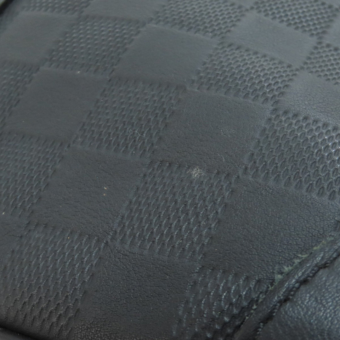 LOUIS VUITTON Business bag N40444 Damier Anfini black Porto Documan Voyajaj mens Used Authentic