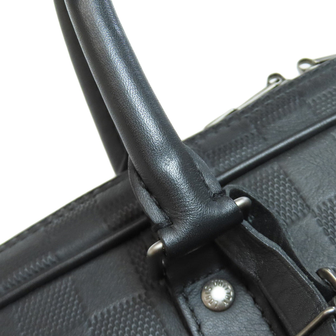 LOUIS VUITTON Business bag N40444 Damier Anfini black Porto Documan Voyajaj mens Used Authentic
