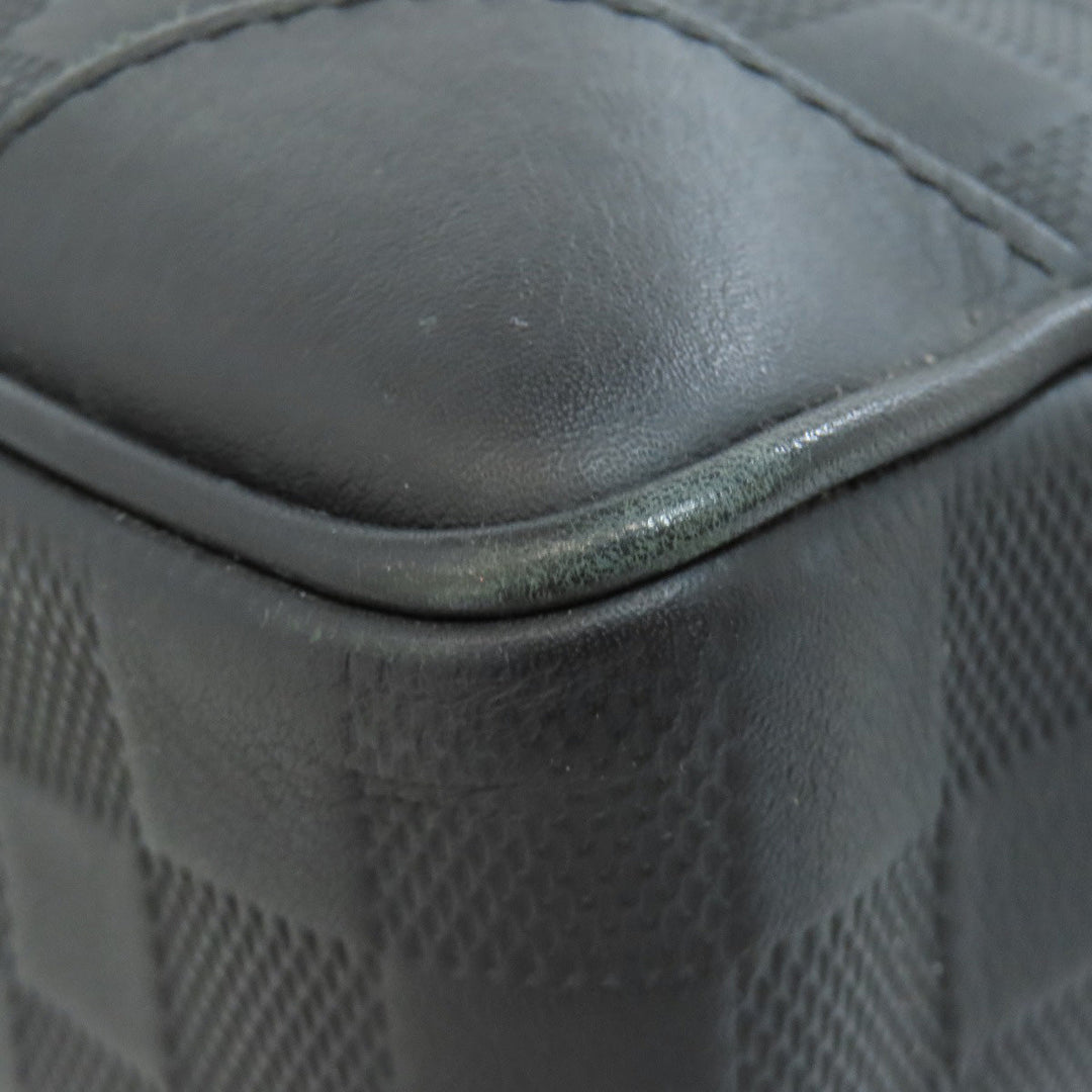 LOUIS VUITTON Business bag N40444 Damier Anfini black Porto Documan Voyajaj mens Used Authentic