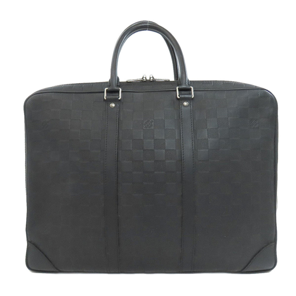 LOUIS VUITTON Business bag N40444 Damier Anfini black Porto Documan Voyajaj mens Used Authentic