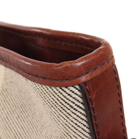 BURBERRY Tote Bag canvas white Check Pattern 2WAY Women Used Authentic