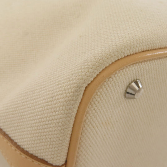 BURBERRY Tote Bag canvas beige logo Women Used Authentic
