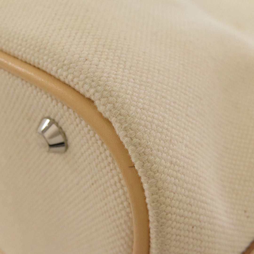 BURBERRY Tote Bag canvas beige logo Women Used Authentic