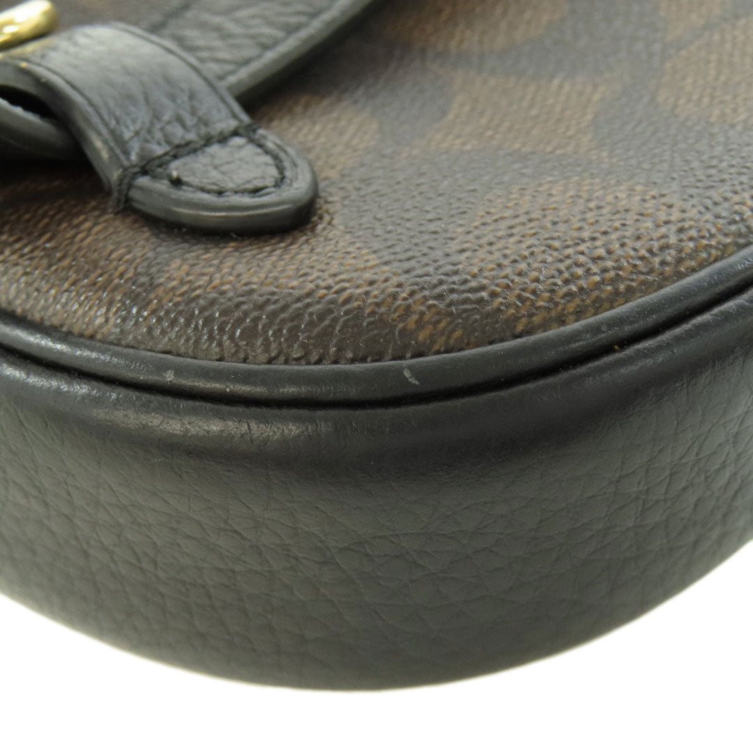 COACH Hip bag F88007 PVC Brown Signature Women Used Authentic