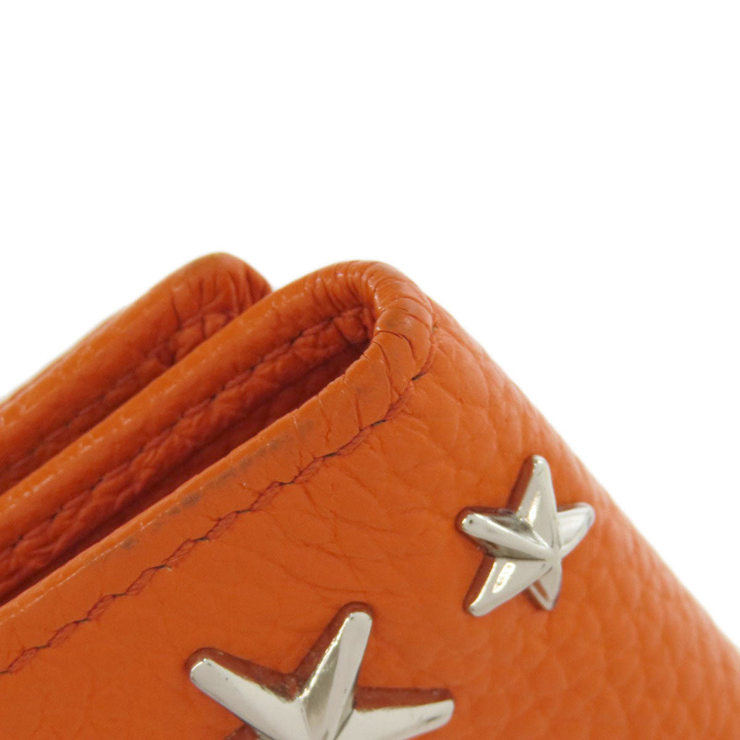 JIMMY CHOO Bifold Wallet leather Orange Star motif