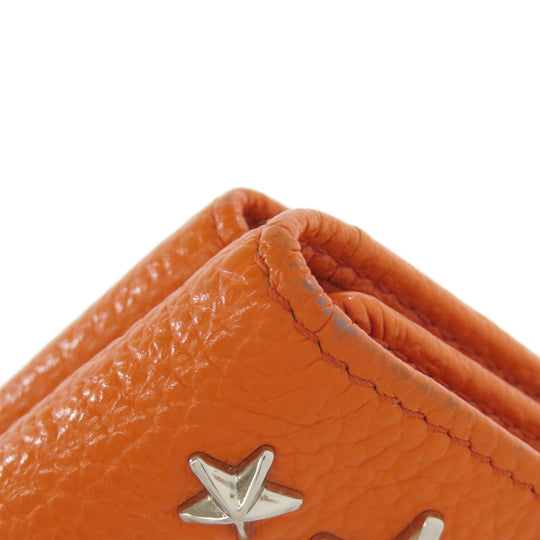 JIMMY CHOO Bifold Wallet leather Orange Star motif