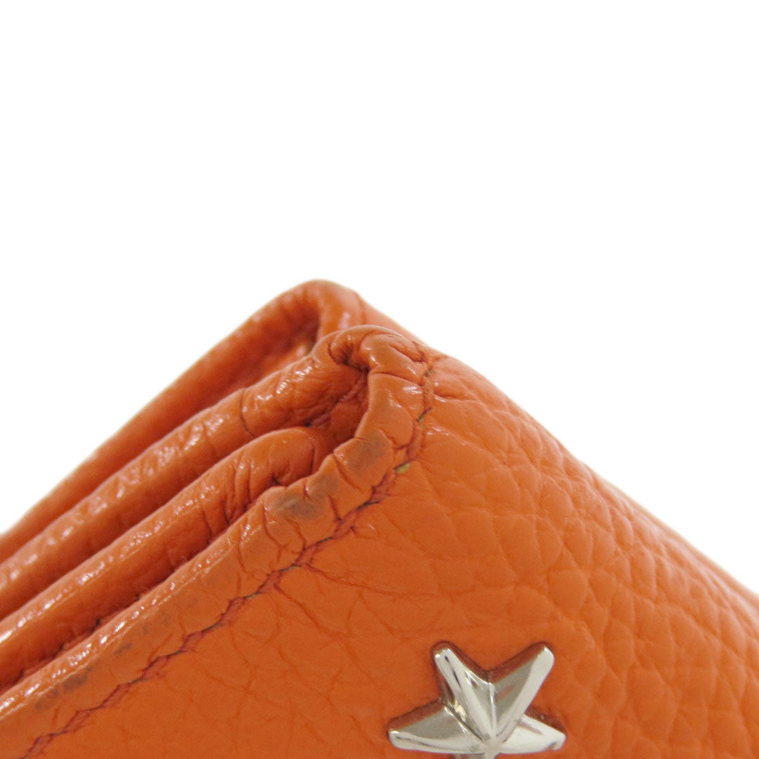 JIMMY CHOO Bifold Wallet leather Orange Star motif