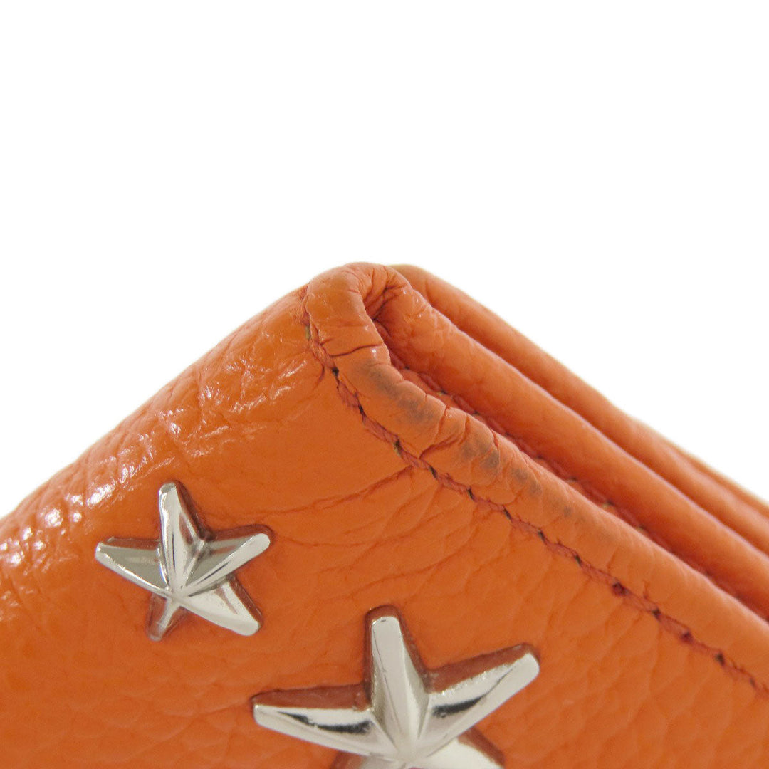 JIMMY CHOO Bifold Wallet leather Orange Star motif