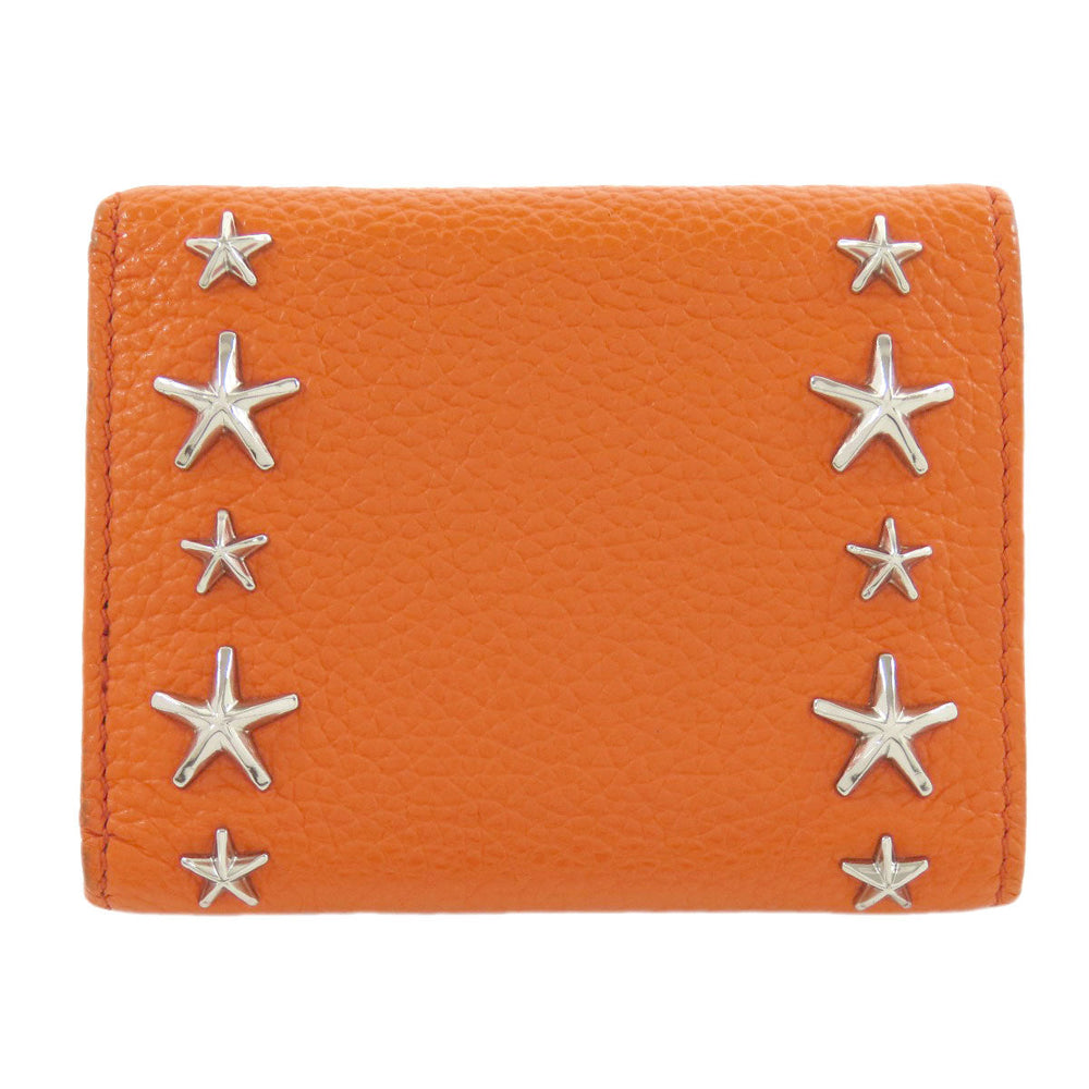 JIMMY CHOO Bifold Wallet leather Orange Star motif