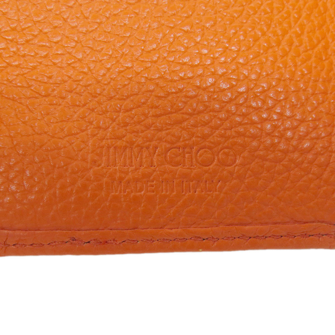 JIMMY CHOO Bifold Wallet leather Orange Star motif