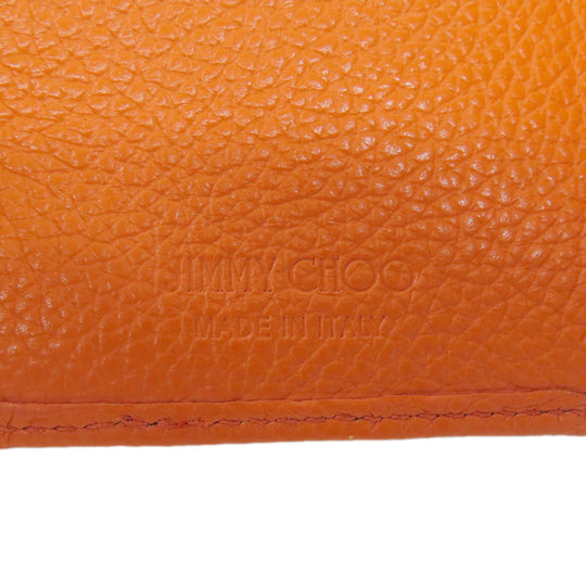 JIMMY CHOO Bifold Wallet leather Orange Star motif