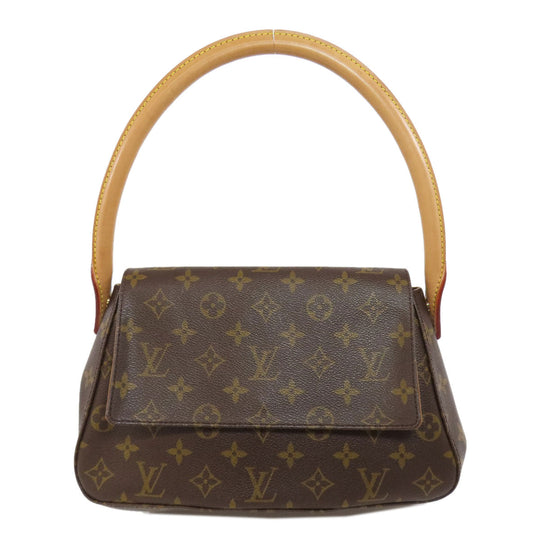LOUIS VUITTON Handbag M51147 Monogram canvas Brown Mini Looping Women Used Authentic