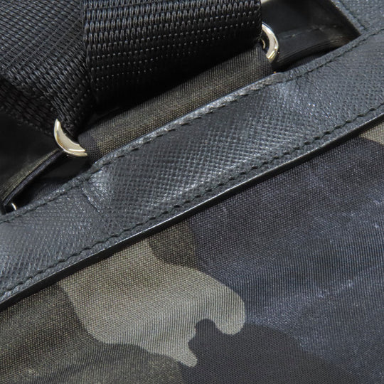 PRADA Backpack Nylon green logoMetal camouflage pattern Women Used Authentic