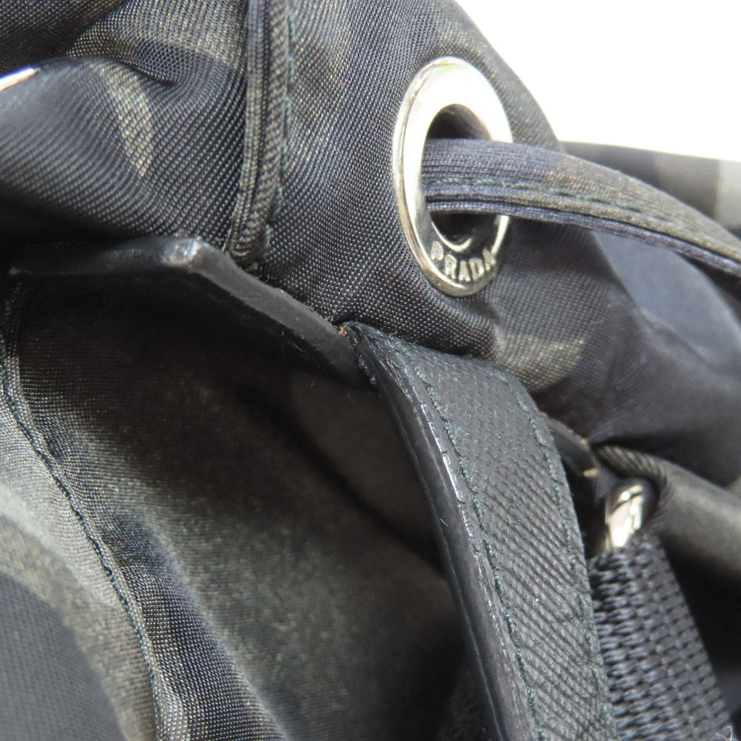 PRADA Backpack Nylon green logoMetal camouflage pattern Women Used Authentic