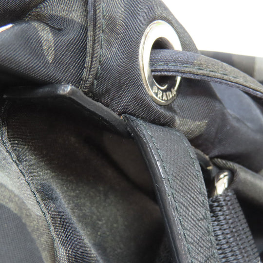 PRADA Backpack Nylon green logoMetal camouflage pattern Women Used Authentic