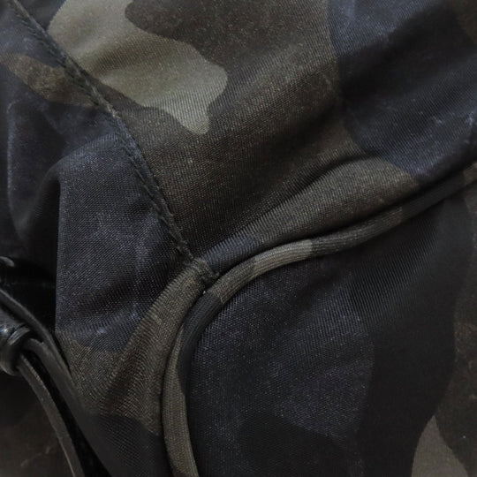 PRADA Backpack Nylon green logoMetal camouflage pattern Women Used Authentic